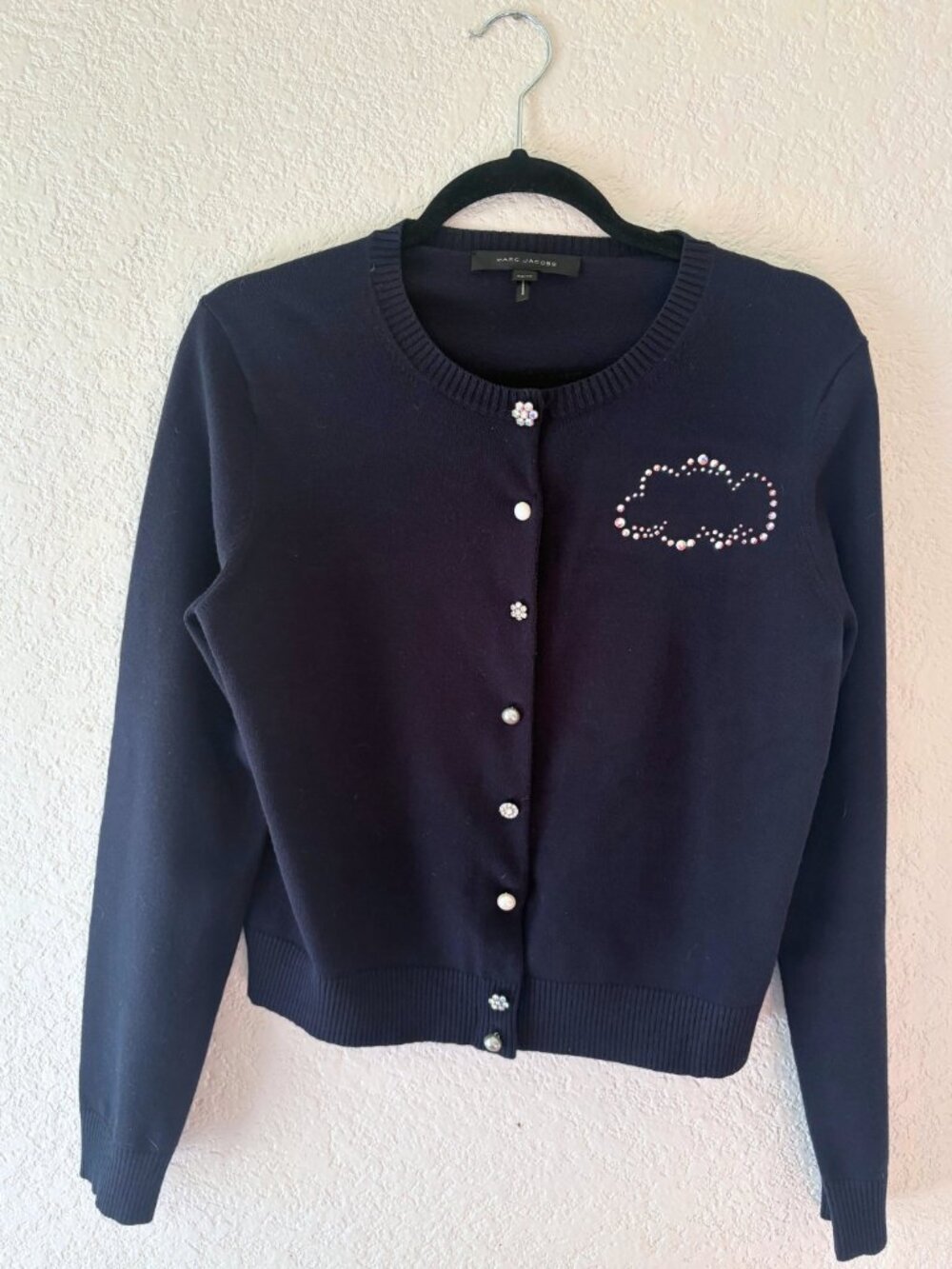 Marc Jacobs Embellished Pearl Button Cardigan